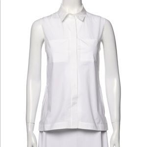 Marni White Collared Button Down Sleeveless Top Blouse Tank Sz 40
